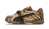 Puma X A$AP ROCKY Inhale Leopard sneakers in tan with leopard print accents.