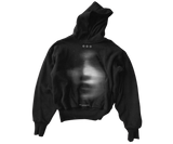 Psycho Budapest Ethernal Destiny Hoodie with a distorted face graphic.