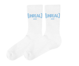 Fehér zokni kék UNREAL logóval