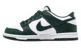 Nike Dunk Low Michigan State cipő fehér és zöld színben.