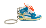 Air Jordan 1 Retro High Off-White University Blue kulcstartó cipő.