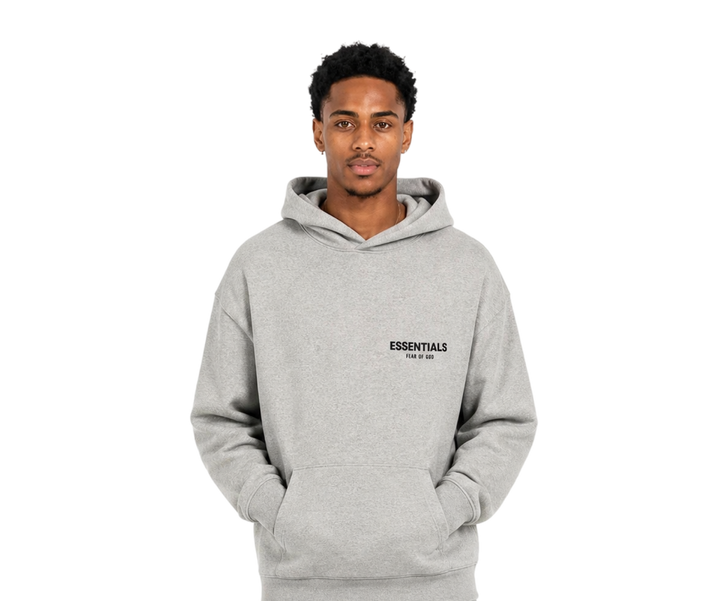 Hanorac cu glugă Fear Of God Essentials, culoare Dark Oatmeal