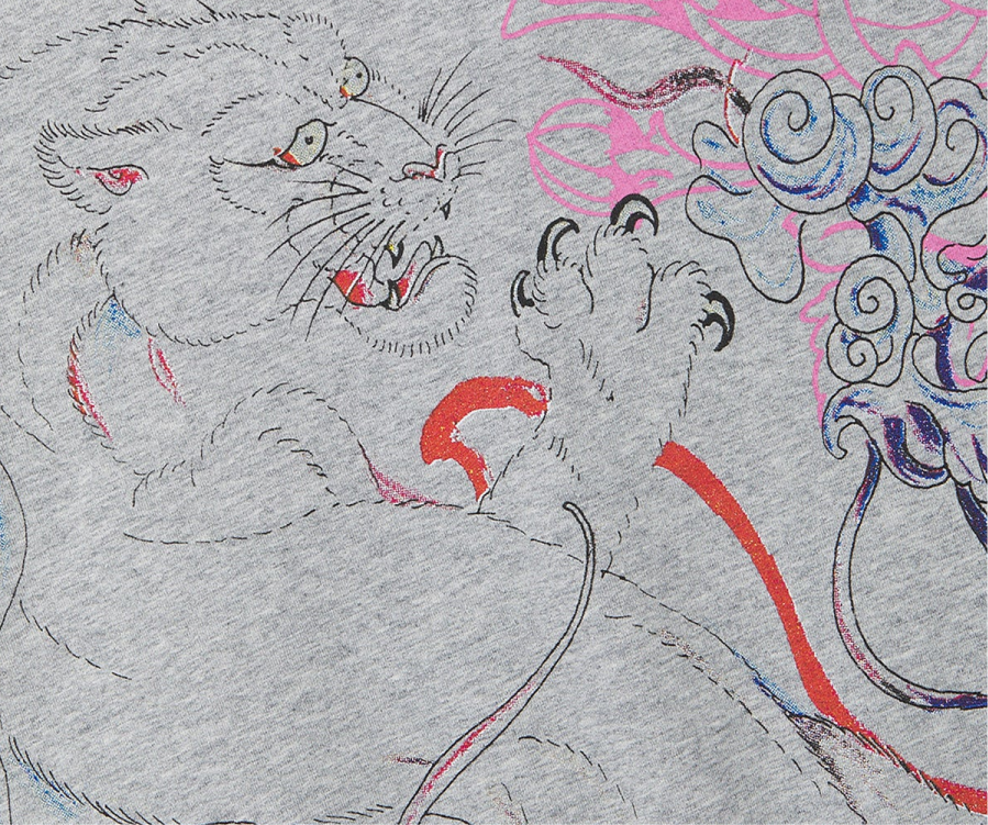 Ed Hardy Back Tatoo Cropped Hoodie Grey Marl (Women's)