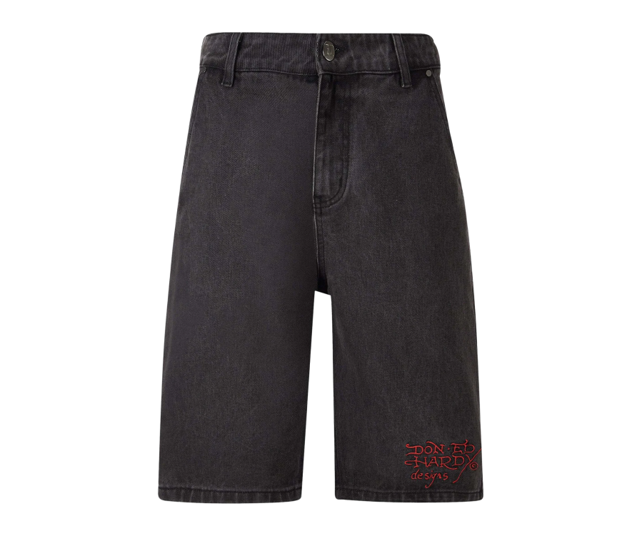 Ed Hardy Battle Dragon Denim Short Grey