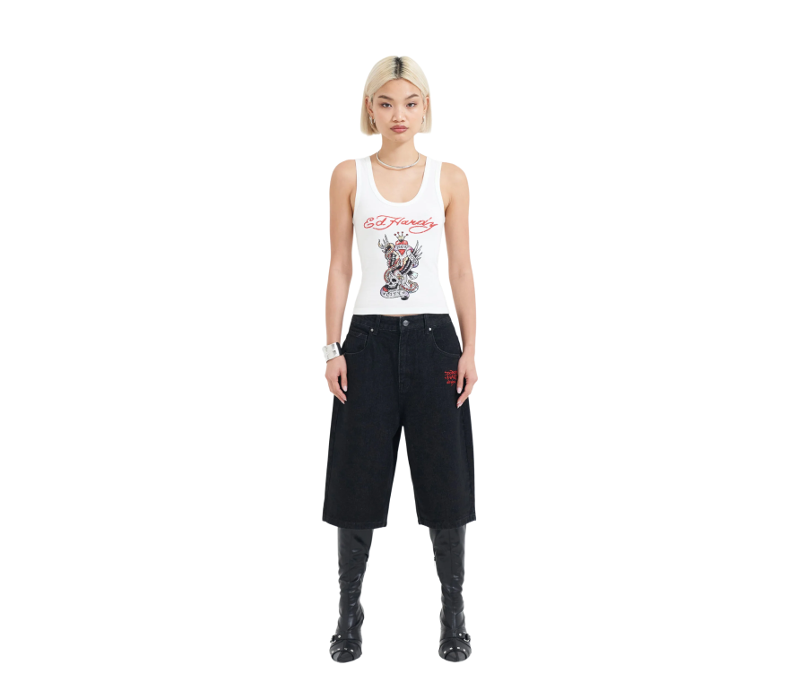 Ed Hardy Crawling Dragon Relaxed Jeans (Women's)