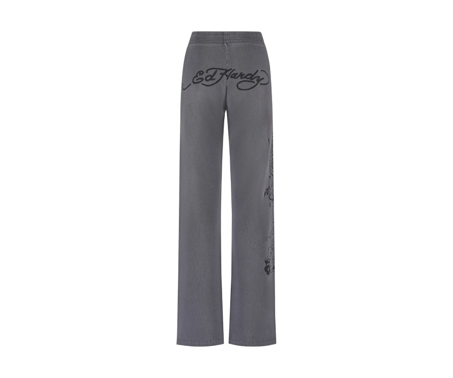 Ed Hardy Love Is Mystery Flared Jogger Charcoal (Women's)