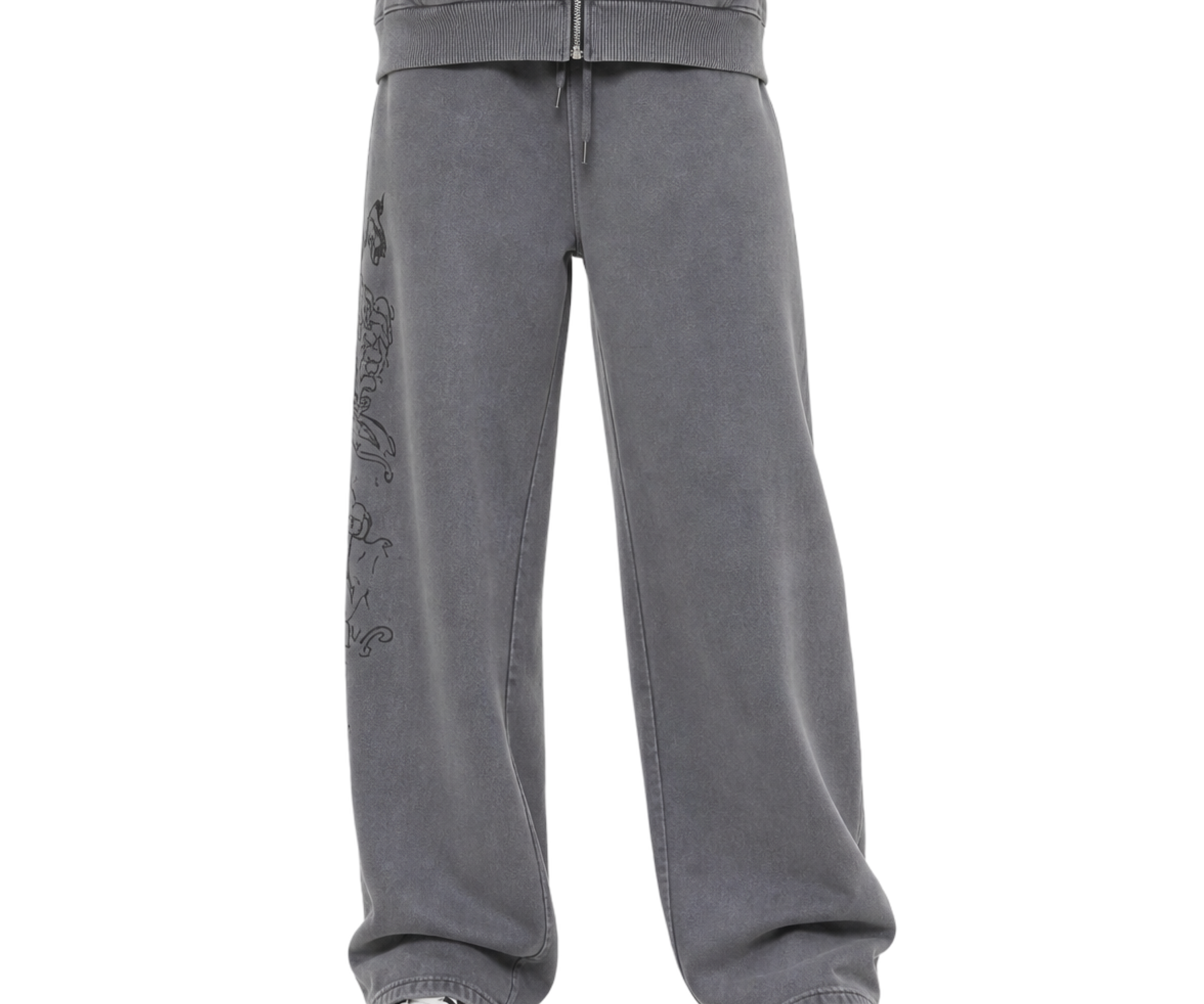 Ed Hardy Love Is Mystery Flared Jogger Charcoal