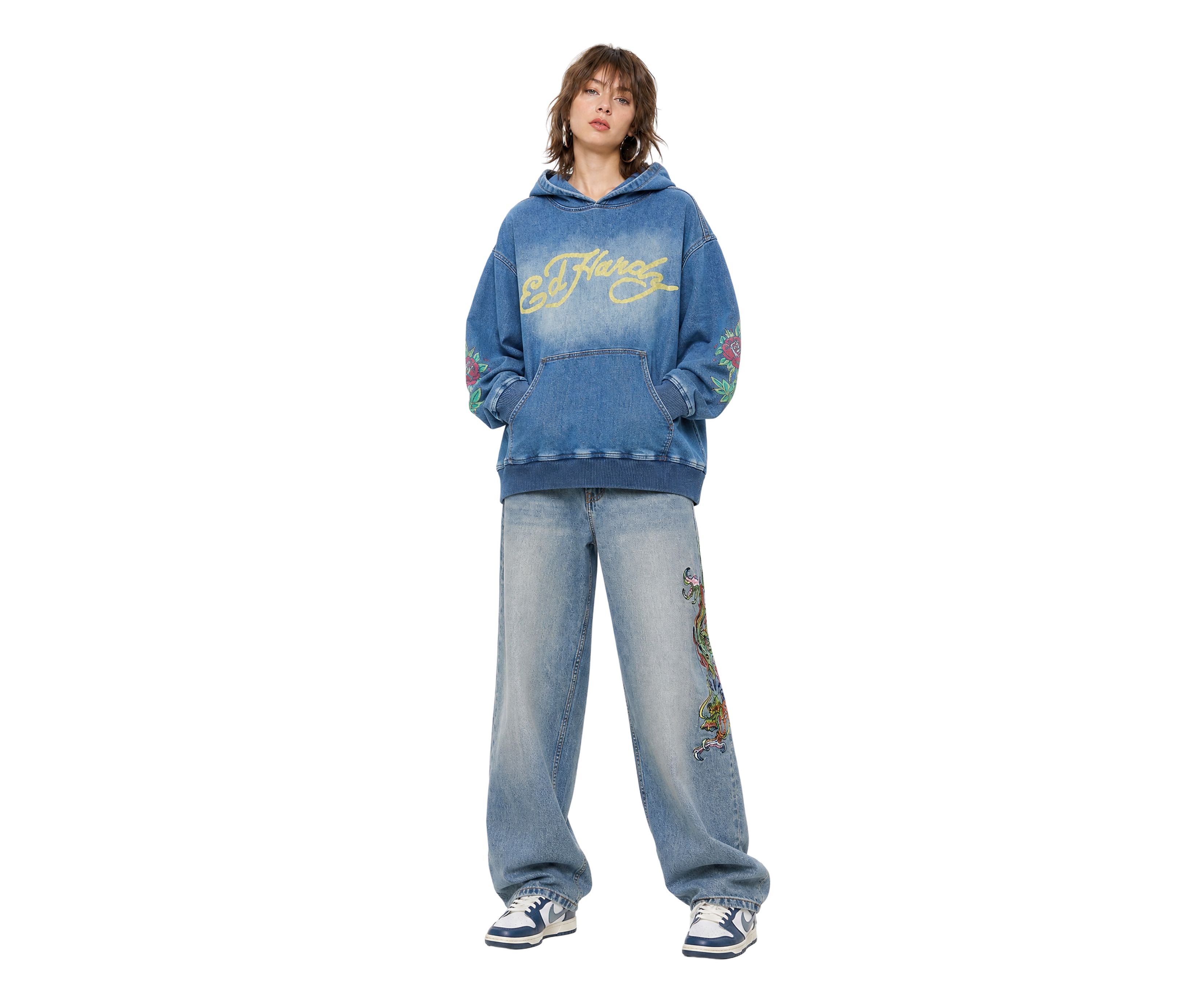 Ed Hardy Rise Of The Phoneix Denim Hoodie
