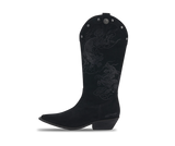 Ed Hardy Suede Western Boot Crawling Dragon Black