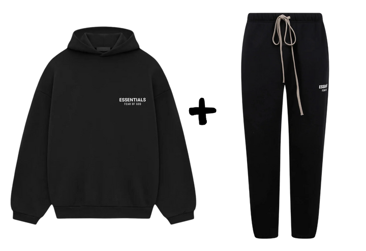 Setul Fear of God Essentials din fleece (FW24) Negru