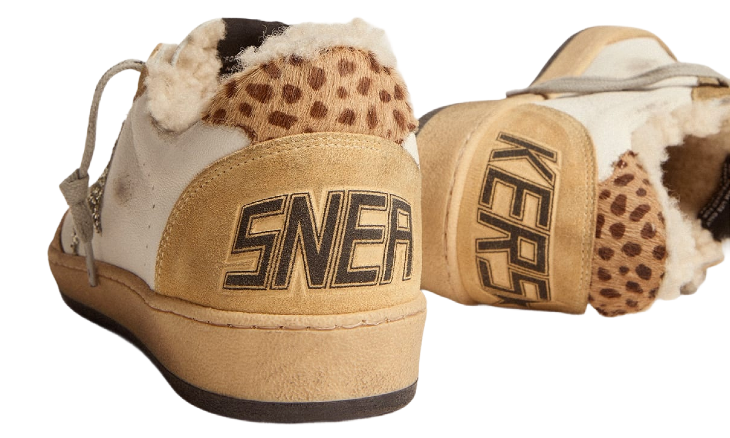 Golden Goose Ball Star Gold / Glitter Star / Fur Lined