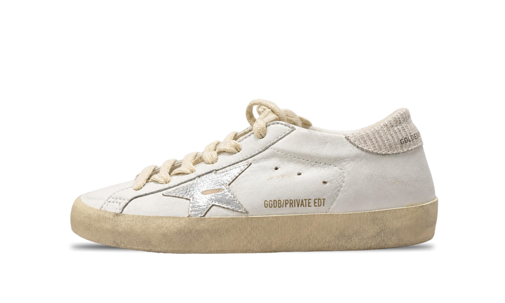 Golden Goose Superstar Alb cu stele argintii