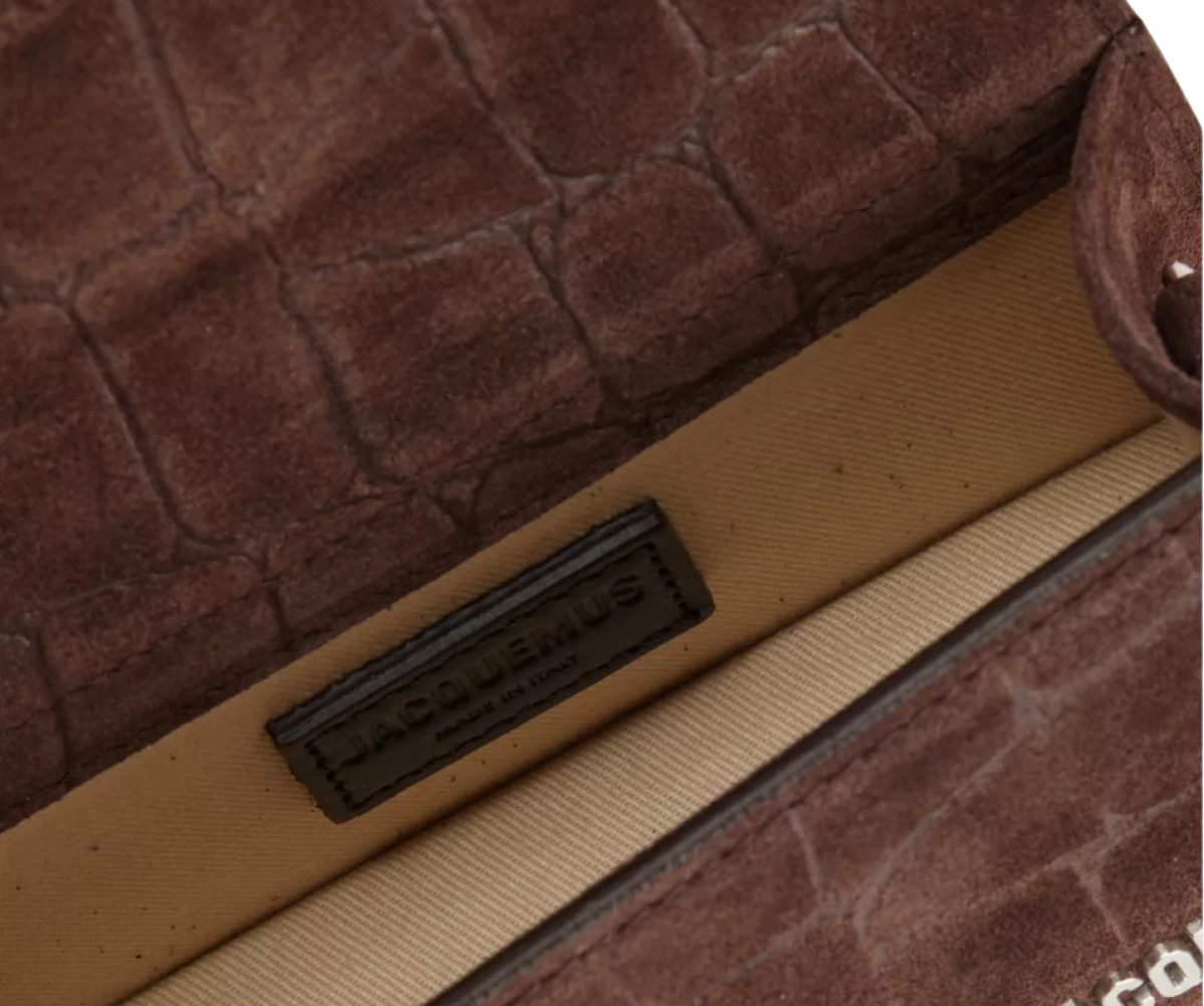 Jacquemus The Bambino Mini Flip Bag Suede Brown
