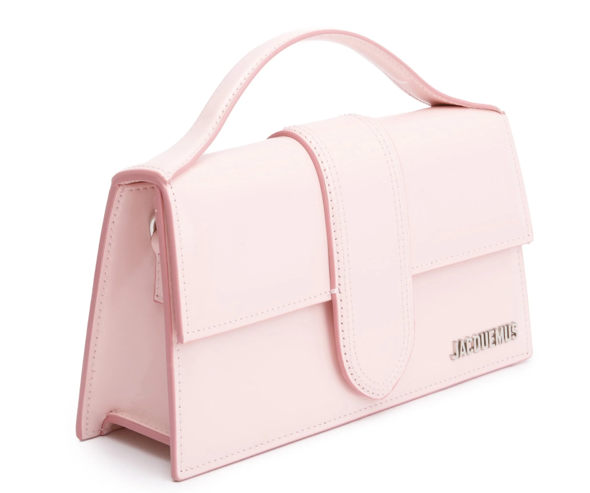 Jacquemus Le Grand Bambino Crossbody Flap Bag Pink Silver