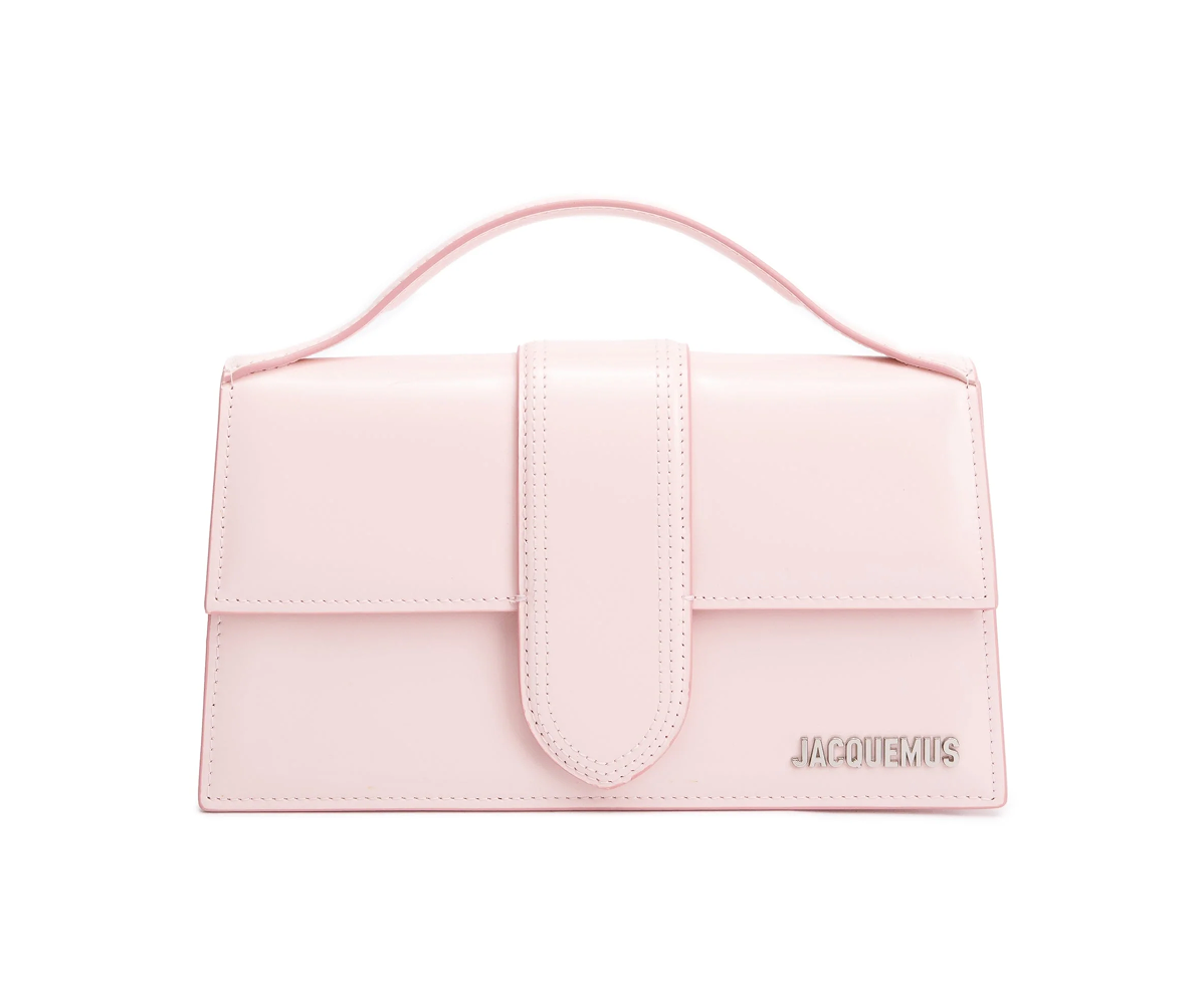 Jacquemus Le Grand Bambino Crossbody Flap Bag Pink Silver