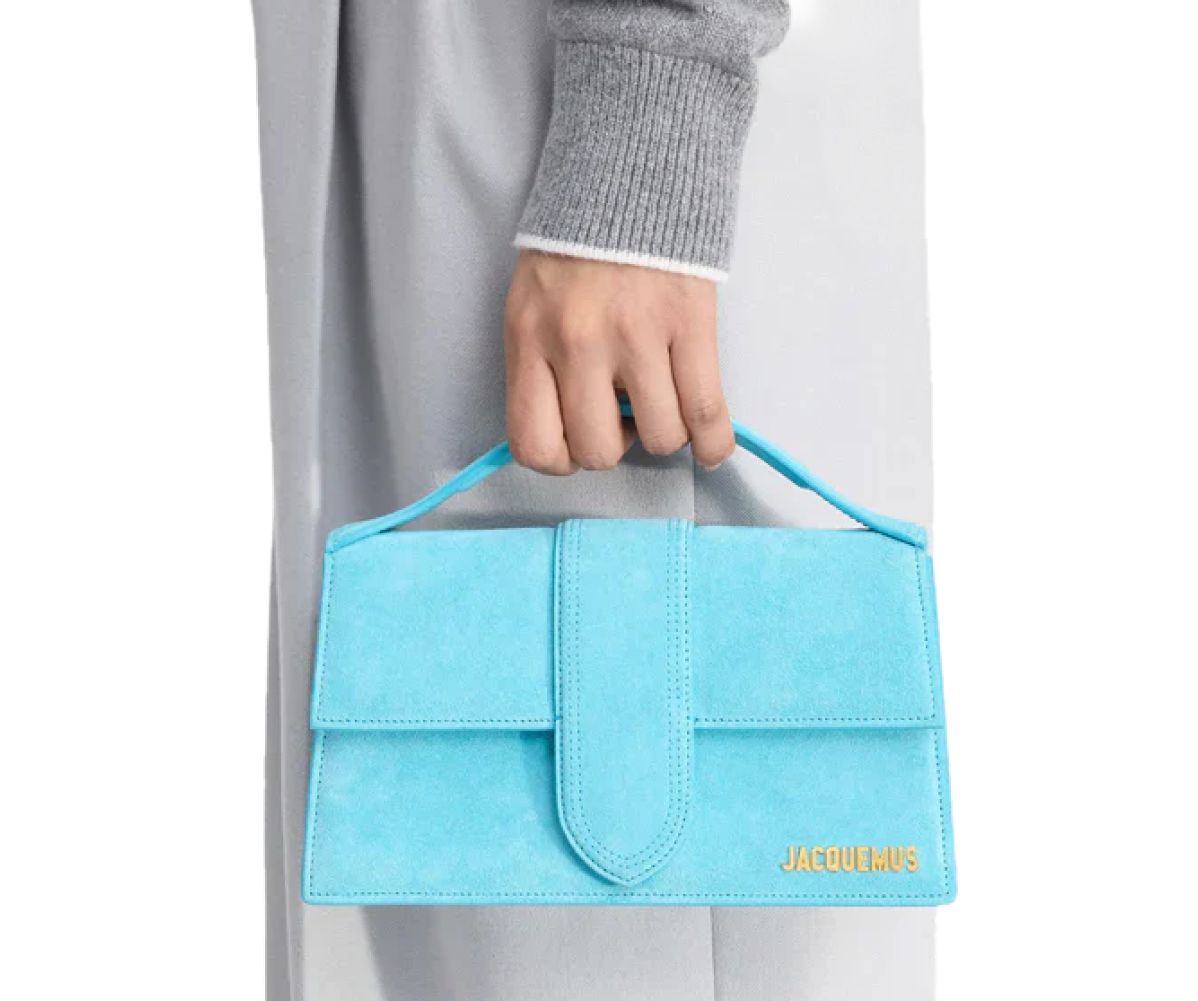 Jacquemus Le Grand Bambino Crossbody Flap Bag Turquoise