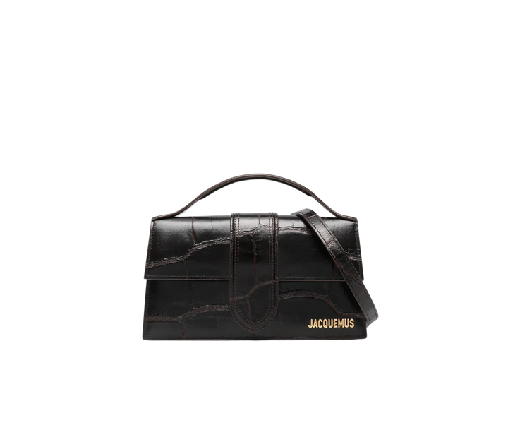 <tc><tc>Jacquemus</tc></tc> The Bambino Mini Flip Bag din piele de crocodil neagră