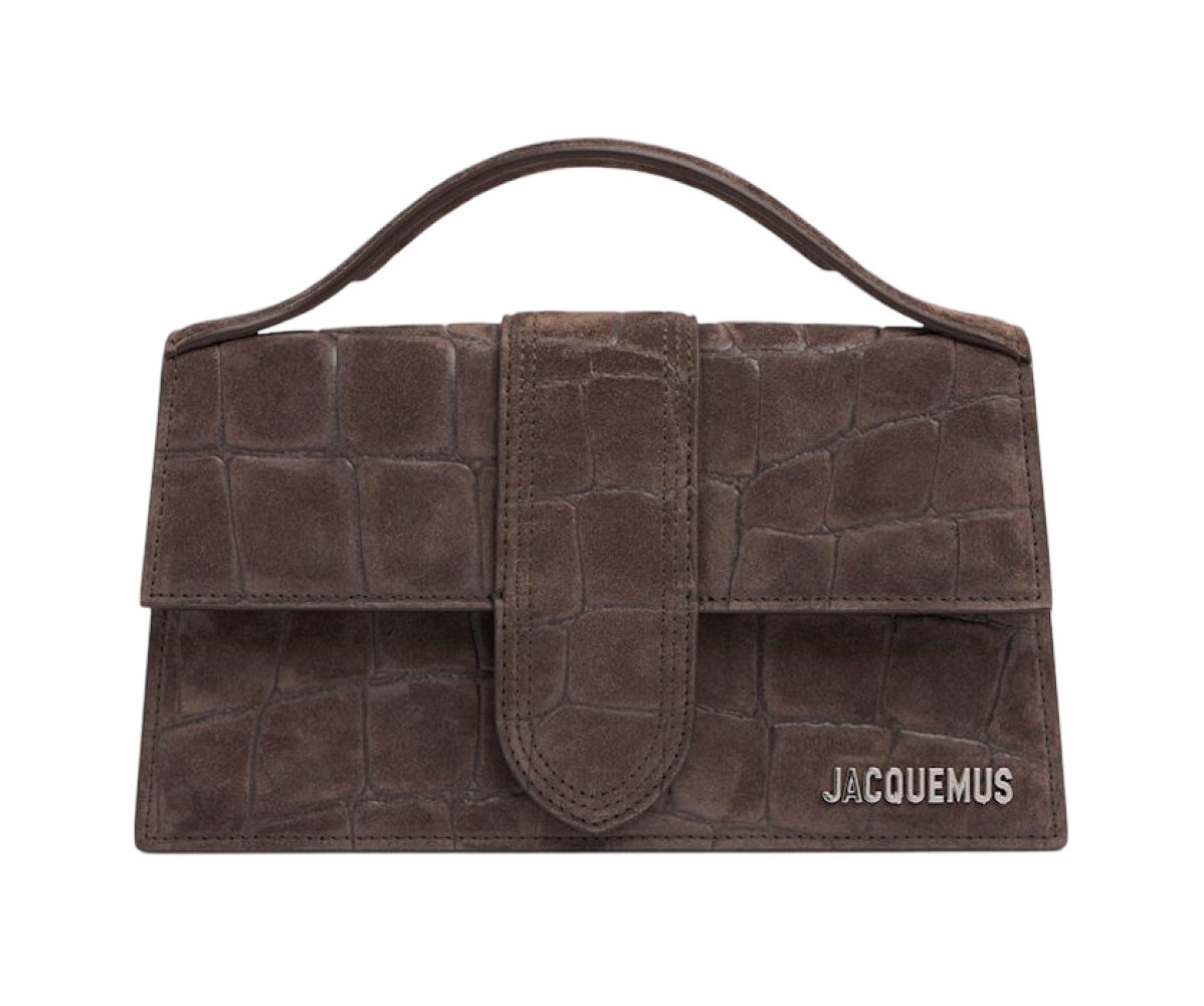 Jacquemus The Bambino Mini Flip Bag Suede Brown