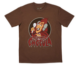 KAWS x Monsters Count Chocula T-shirt in brown.