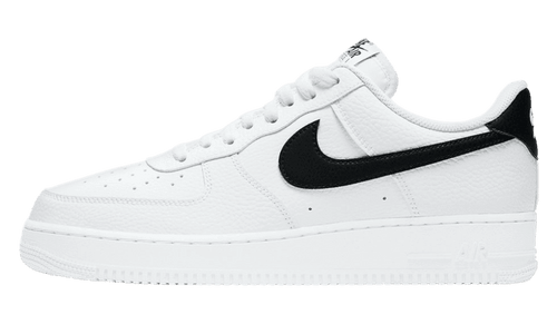 Nike Air Force 1 '07 Alb Negru Piele Pietrișată