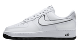 Nike Air Force 1 Low white sneakers with black outline swoosh.