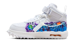 Nike Air Force 1 Mid Off-White graffiti white sneaker with unique sole.
