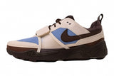 Nike Zoom Field Jaxx x Travis Scott Leche Blue sneaker with brown and cream accents.