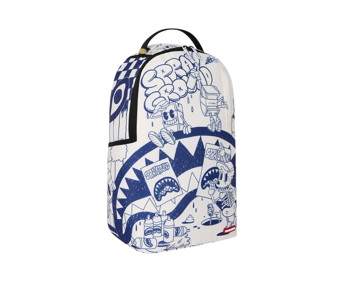 SPRAYGROUND BLUE INK DOODLE BACKPACK