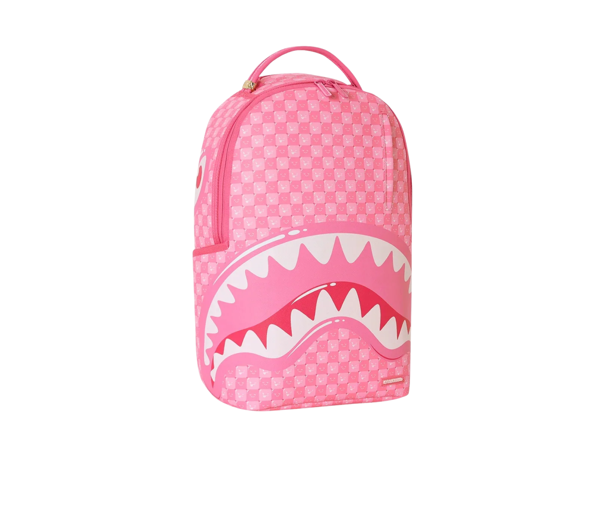 SPRAYGROUND PINK NEW CHECK FACES BACKPACK
