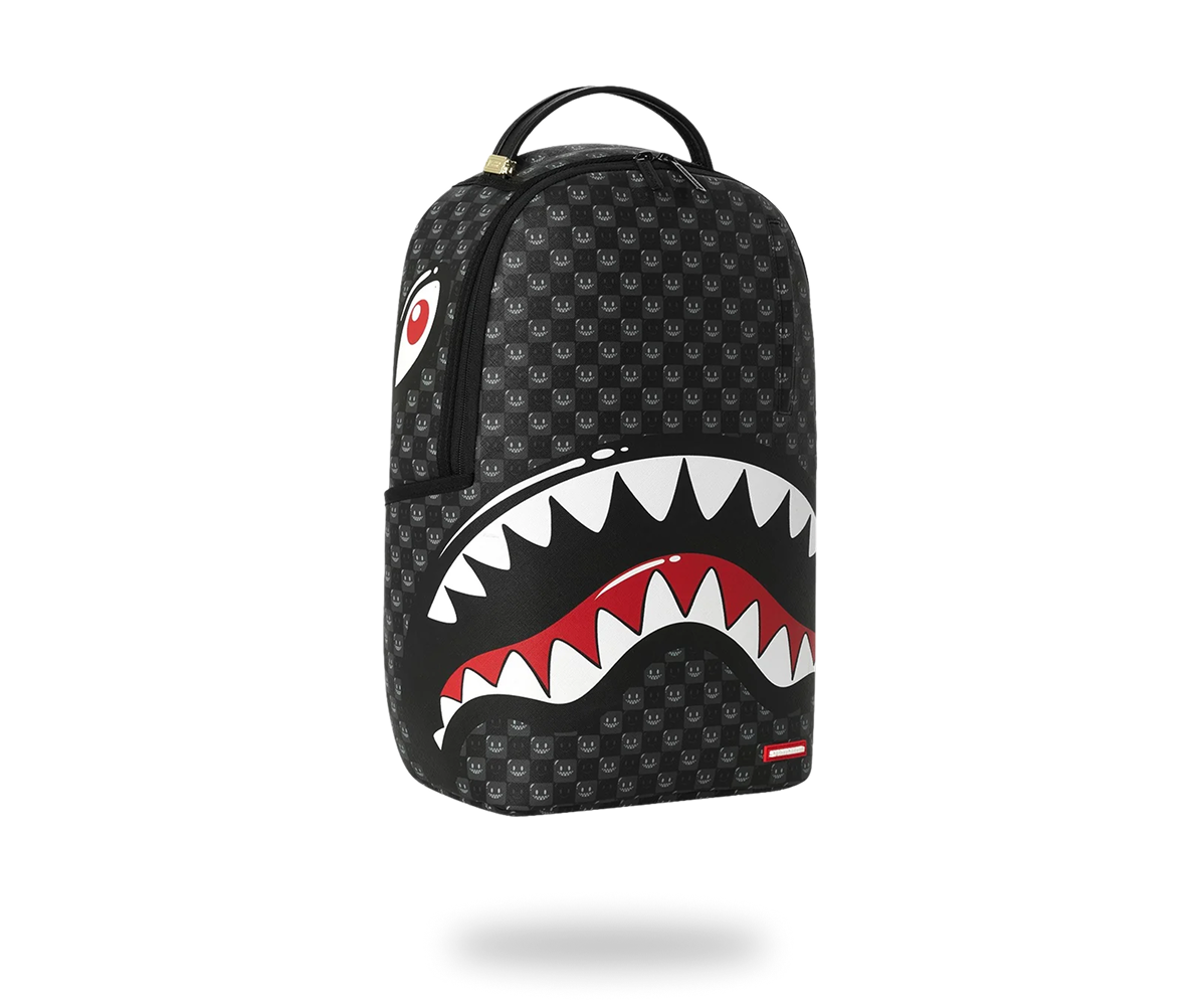 SPRAYGROUND SHARKS IN PARIS WTF BUBBLY BLACK CHECK BACKPACK