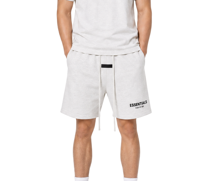 Pantaloni scurți din tricot Fear of God Essentials (SS22) Culoare: Light Oatmeal