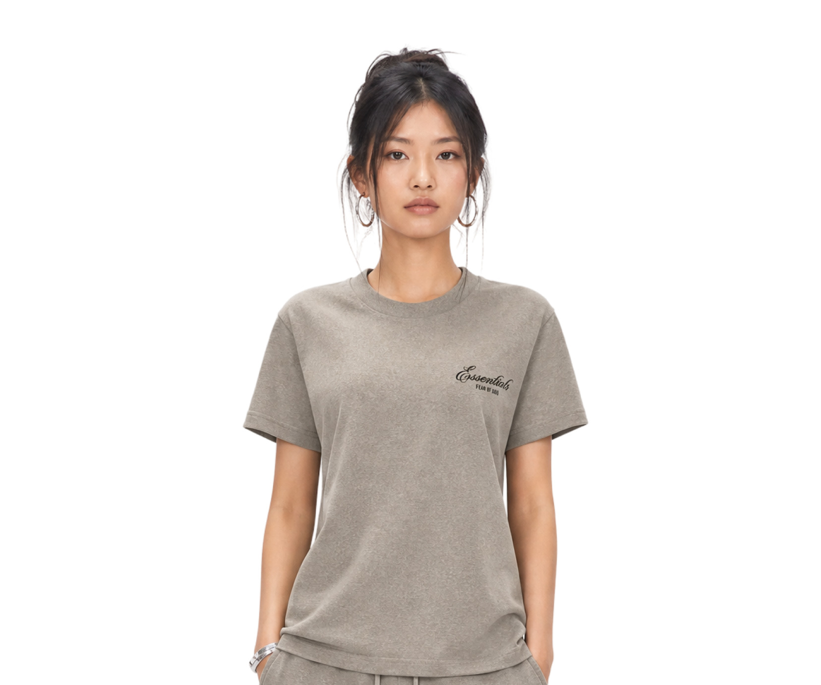 Tricou cu mânecă scurtă Fear of God Essentials, model Homestead Heather