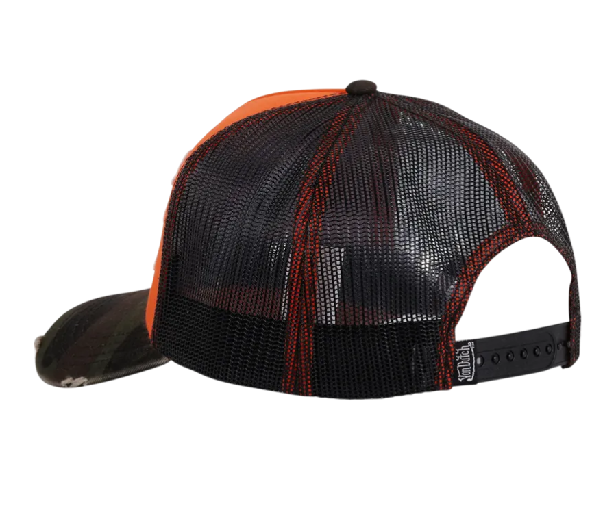 Von Dutch x Schott NYC Trucker Cap Orange Camo