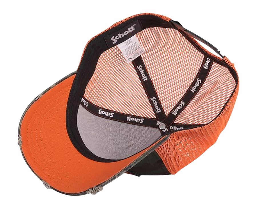 Von Dutch x Schott NYC Trucker Cap Orange Camo
