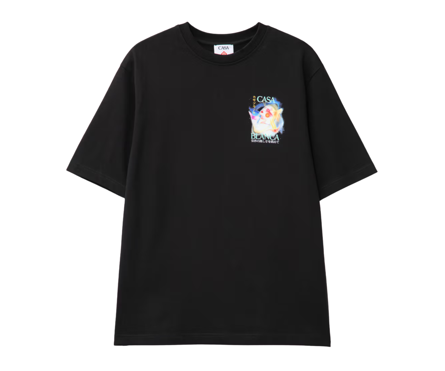 Casablanca Galactic Connection Short Sleeve T-Shirt with a colorful graphic on the chest.
