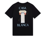 Casablanca La Colonne short sleeve t-shirt with a column graphic.