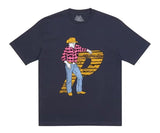 Palace Saddle Up T-Shirt Navy with cowboy graphic.