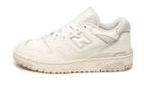 New Balance 550 sneakers in vanilla white leather with perforated details.