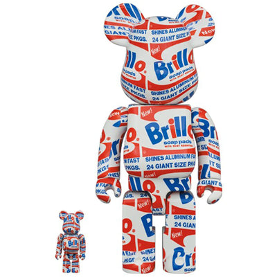 Medicom Toy BEARBRICK - Andy Warhol “Brillo” 400% & 100% Set