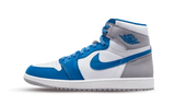 Air Jordan 1 Retro High OG True Blue sneaker with blue, white, and gray accents.