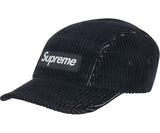 Fekete Supreme 2-Tone Corduroy Camp sapka.