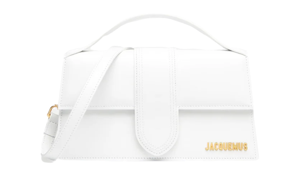 Geantă de mână cu curea transversală <tc>Jacquemus</tc> Le Grand Bambino, albă