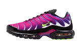 Nike Air Max Plus cipő tűzpiros, lila és zöld színben.