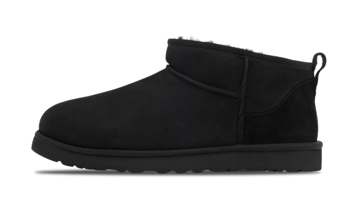 UGG Classic Ultra Mini Boot Black, fekete, rövid szárú, velúr csizma.
