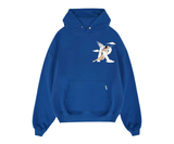 Represent Storms In Heaven Hoodie Cobalt with a graphic of an angel and clouds.