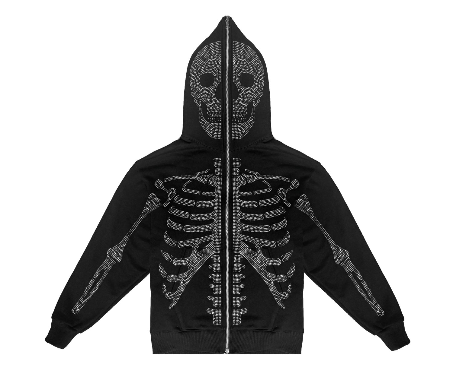Psycho Budapest Rhinestone Skeleton Hoodie