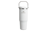 Fehér Stanley IceFlow Flip Straw Tumbler 890 ml fogantyúval.