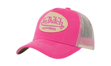 Von Dutch OG Pink trucker sapka hálós hátlappal és ovális logóval.