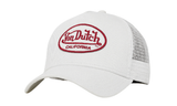 Von Dutch OG fehér trucker sapka piros hímzett logóval.