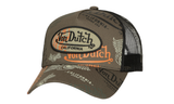 Von Dutch trucker sapka kávé színben, mintás mintával.